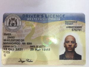 Western Australia fake driver licence